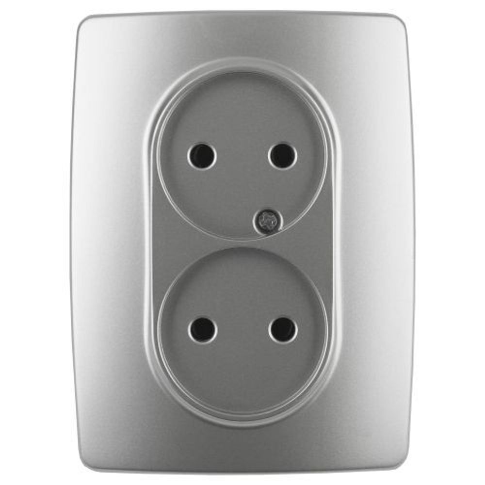 Розетка 2-м СП Эра12 12-2107-03 16А IP20 16AX 250В 2х2P алюм. Эра Б0031240 Розетка 2-м СП Эра12 12-2107-03 16А IP20 16AX 250В 2х2P алюм. Эра Б0031240