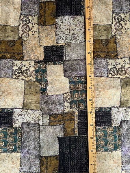 БАБУШКИНО ОДЕЯЛО, ИМИТАЦИЯ ПЭЧВОРКА, СЕРЫЙ, БЕЖЕВЫЙ - 100% хлопок 6