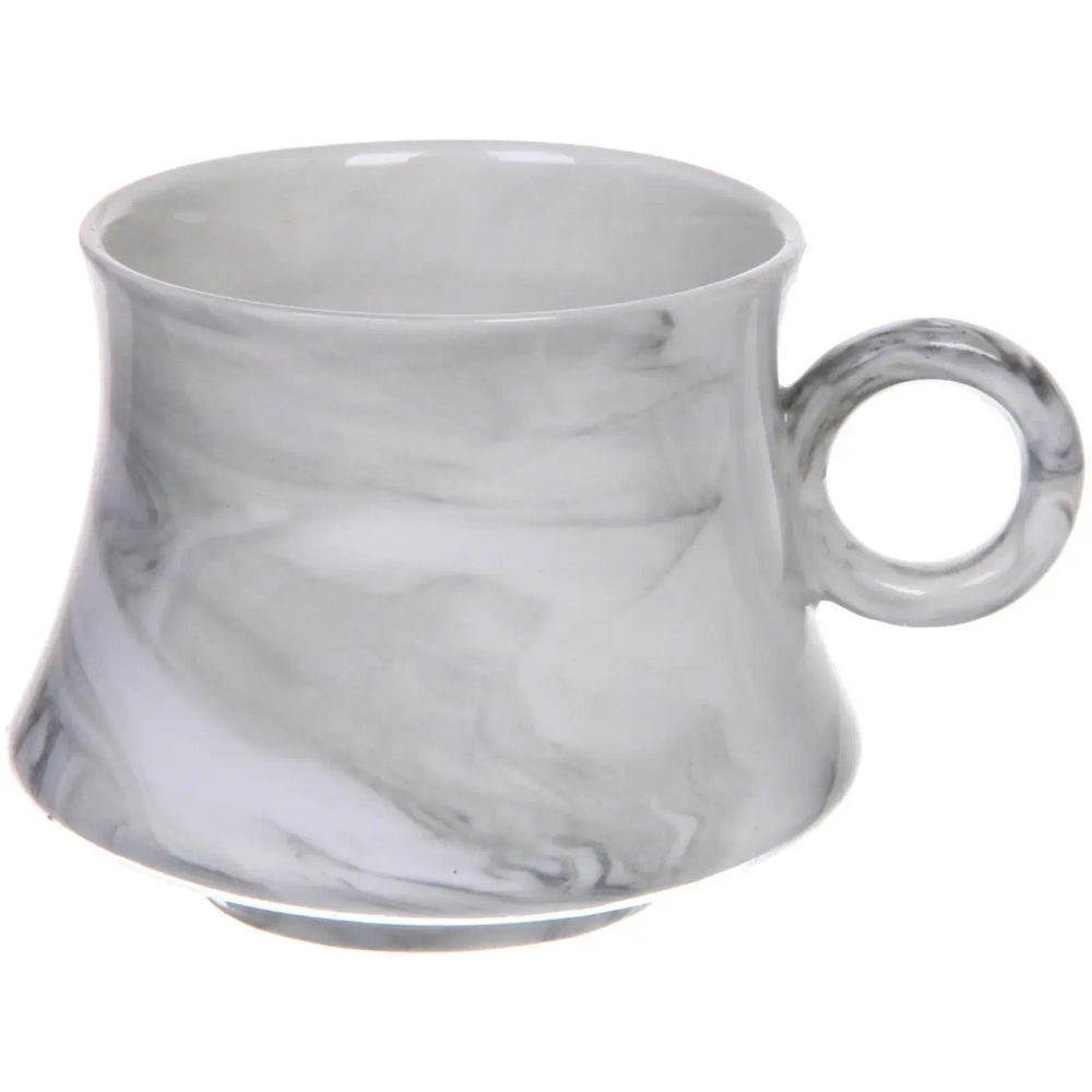 Чайная пара «Мрамор» (кружка 200мл+блюдце), серая