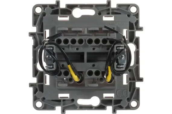 Выключатель Legrand Etika 2-клавишный с индикатором проходной белый 30202