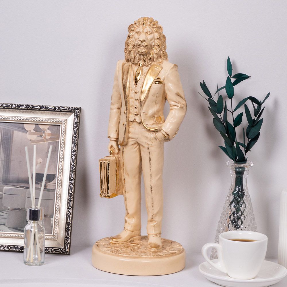 Скульптура Лев Бизнесмен Айвори