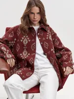 Рубашка Kefirmykifer в этностиле бордовая