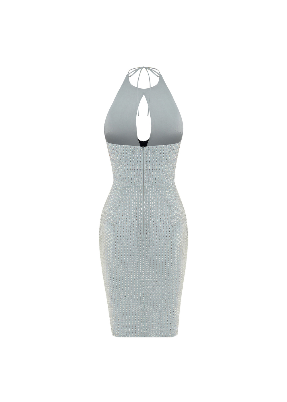 Платье мини из шифона с кристаллами