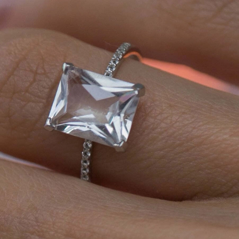 Кольцо Кристальный Багет