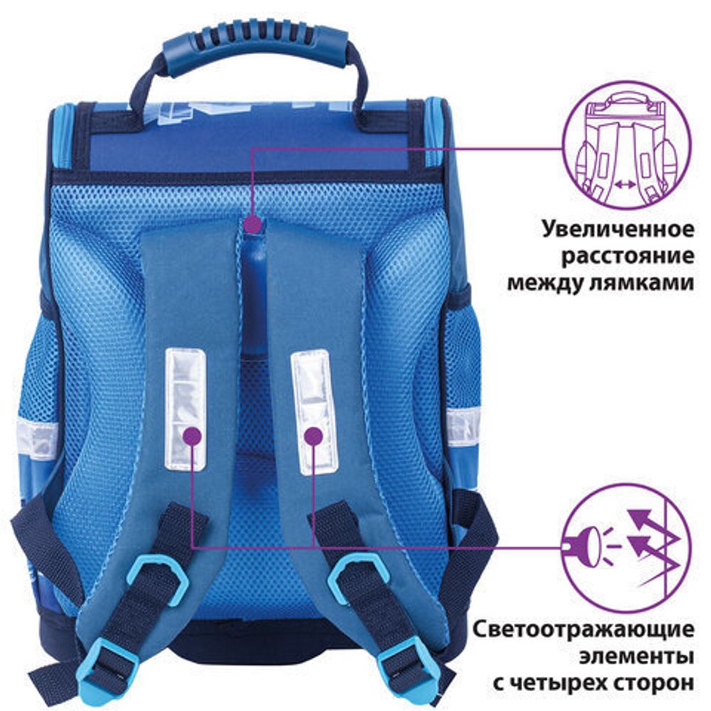 Ранец ЮНЛАНДИЯ WISE для начальной школы, "Skate", 37х29х15 см, 229947