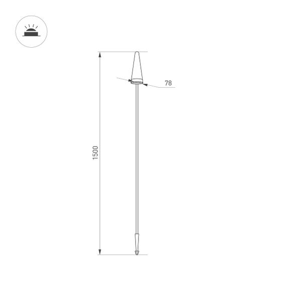 Ландшафтный светодиодный светильник Arlight LGD-Cono-Boll-H1500-7W Warm3000 037521