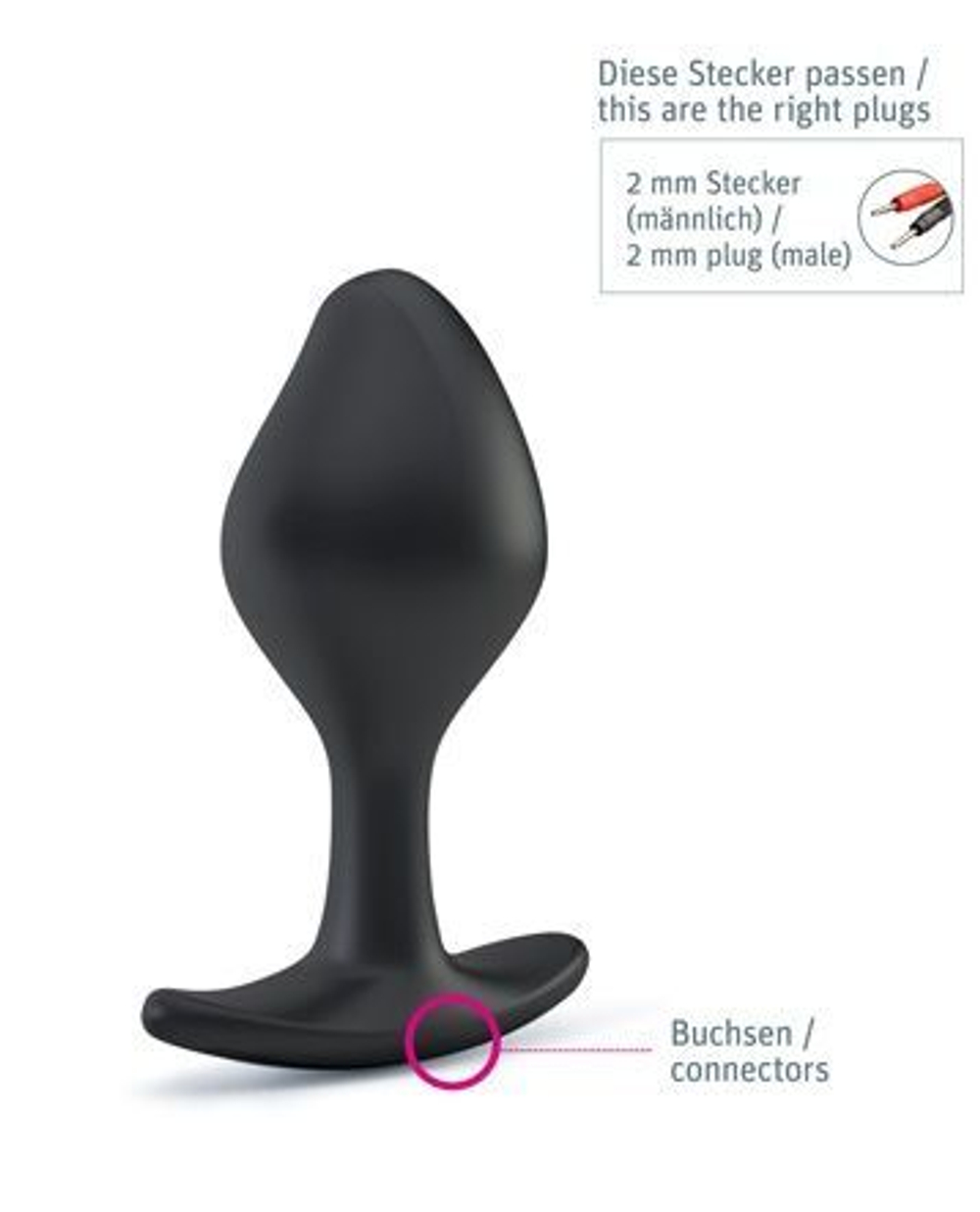 Анальная пробка Rocking Force S для электростимуляции - 9,5 см. (Цвет: черный)