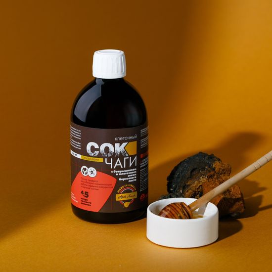 Сок Чаги клеточный с боярышником и соком березового листа