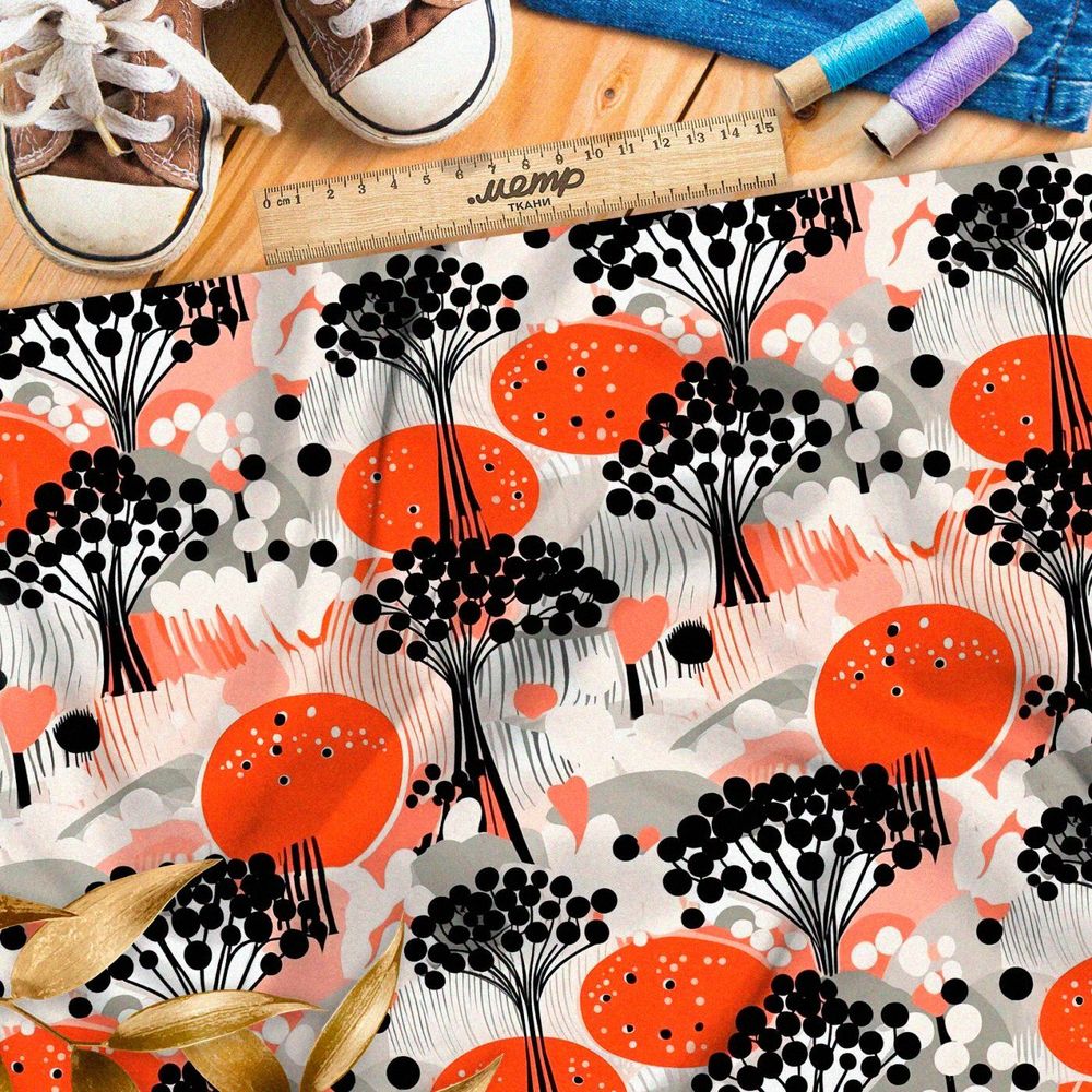 Ткань премиум таффета тайные миры