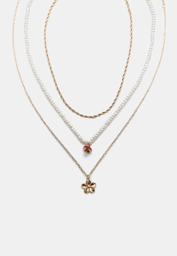 STRADIVARIUS Набор из 3 ожерелий с подвесками, золотой