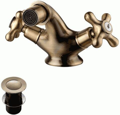 смеситель биде LEMARK Vintage с донным клапаном, бронза LM2808B