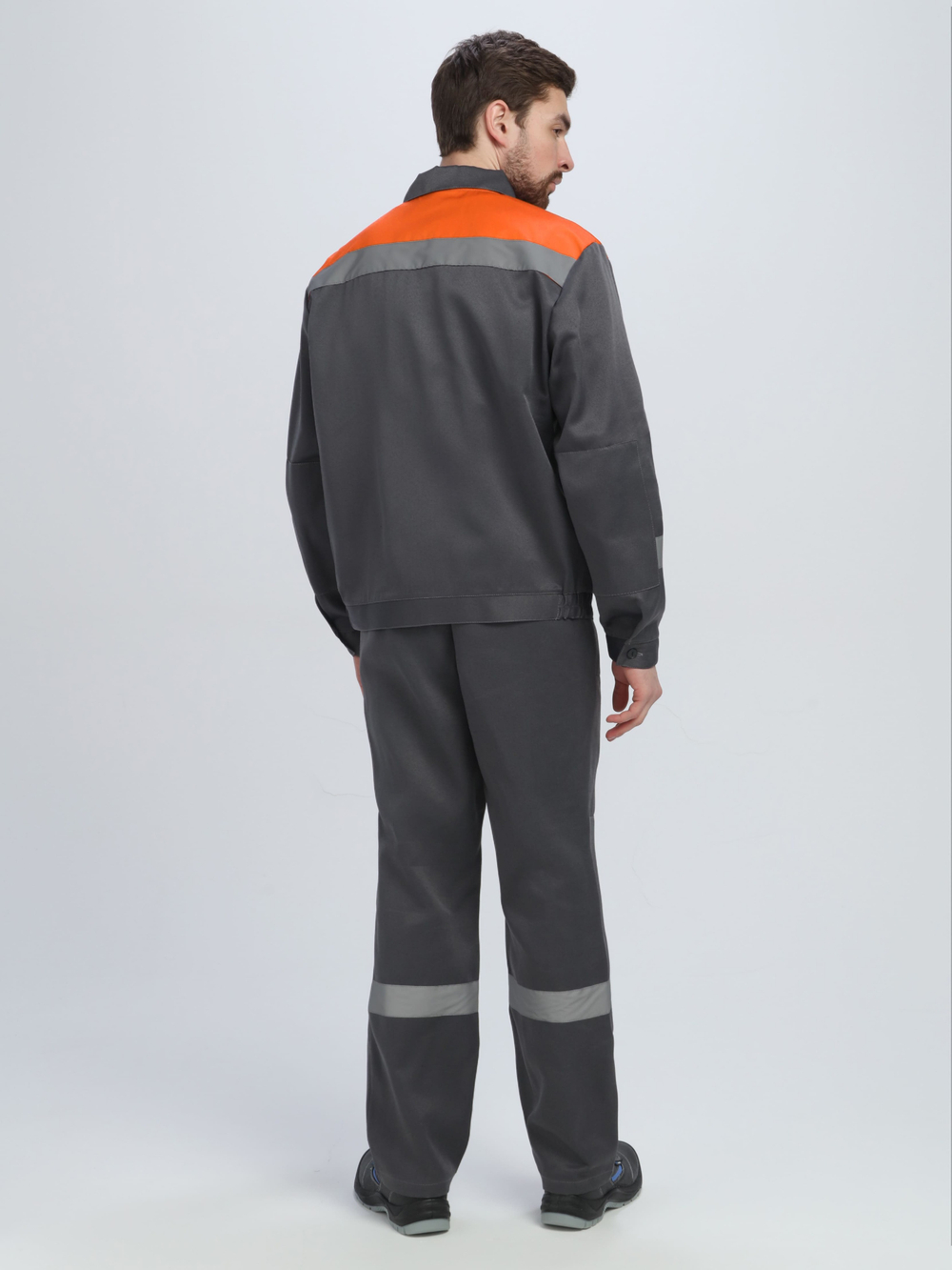 Костюм Лигор-1 СОП (тк.Смесовая,210) брюки, т.серый/оранжевый