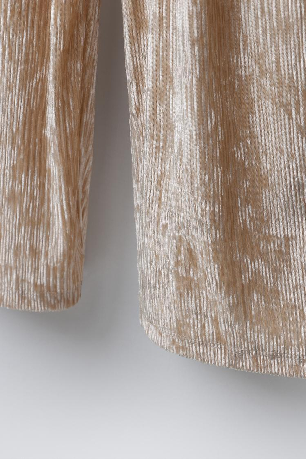 ZARA ДЛИННЫЙ КОМБИНЕЗОН С ПАЙЕТКАМИ ИЗ ВЕЛЬВЕТА, ЭКРЮ