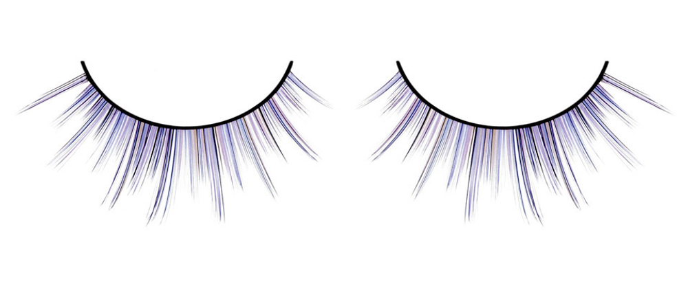 Чёрные накладные ресницы Deluxe с фиолетовым колором (Цвет: черный)