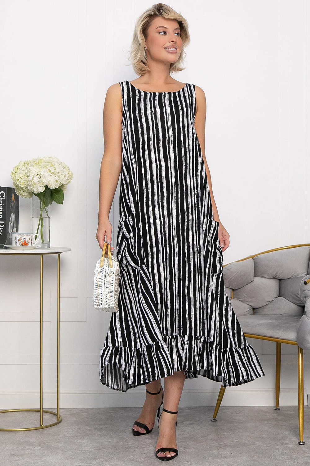 Сарафан Нимфа (черно-белый) П14052-10М LT Collection