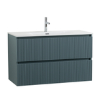 Тумба с раковиной подвесная BelBagno UNO-1000-2C-SO-AO Голубой матовый, раковина белая BB-8099-100