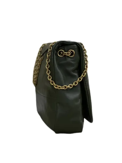 Кожаная сумка через плечо Saint Laurent Jamie 4.3 темно-зеленый