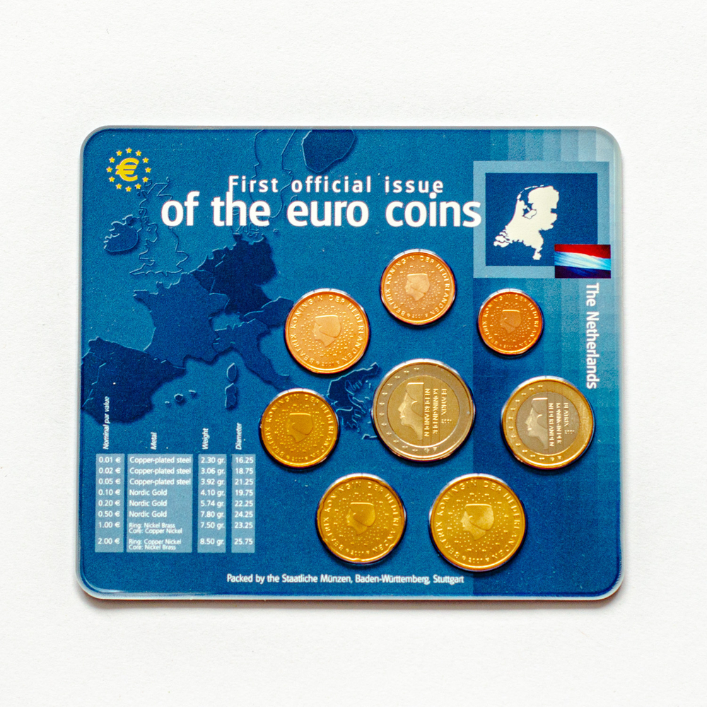 Netherlands 2001 Year Set: First Official Issue of the Euro Coins