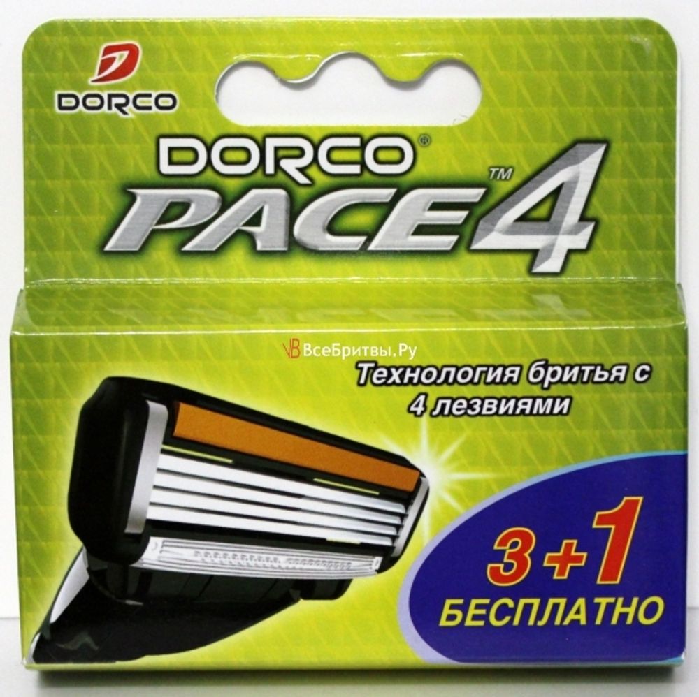 Dorco кассеты  мужские &quot;PACE-4&quot; 3+1шт