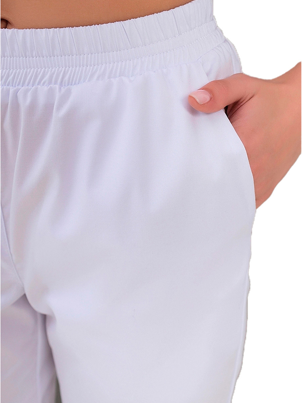 Брюки медицинские женские Doctor Big 1-20-01-0 на резинке, белый, 48