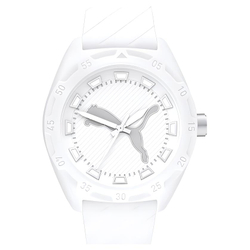 PUMA Stree Series Wrist Watch Quartz Movement Silicone Strap 48mm White Dial Men"s Watches 50m Water Resistant