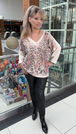 Итальянская туника - джемпер с блестящим напылением