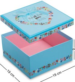 WG-29/3-B Коробка подарочная «Квадрат» цв.голубой