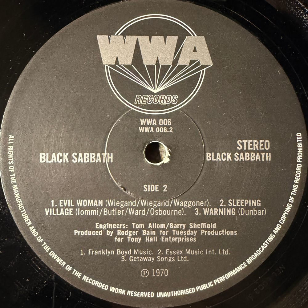 Black Sabbath ‎– Black Sabbath (Англия 1973г.) Т