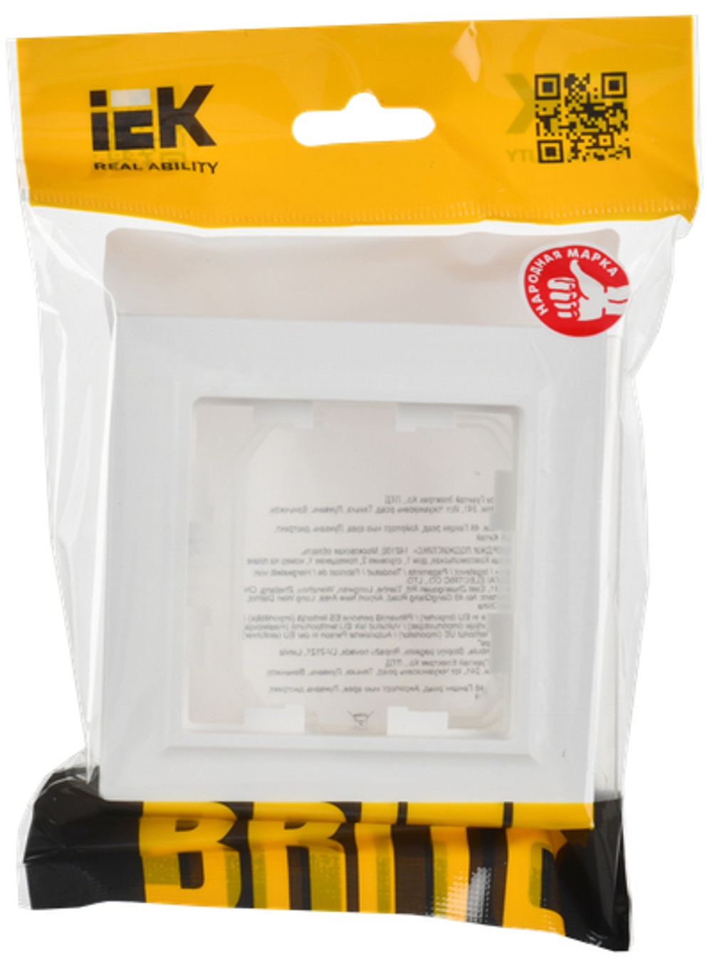 BRITE Рамка 1-местная IP44 РУ-1-БрАБ-44 арктический белый IEK