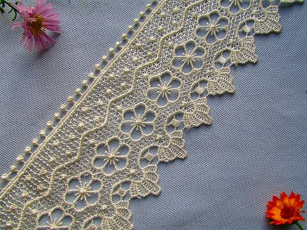 Кружево плетеное, ш. 7,8 см, айвори