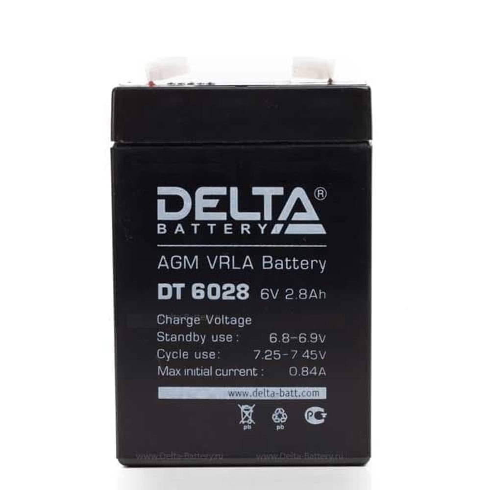 Аккумуляторная батарея Delta DT 6028 (6V / 2.8Ah)