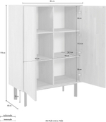 Комод деревянный 2 двери Виби 85х40х119 см из массива дуба на металлических ножках, в стиле лофт