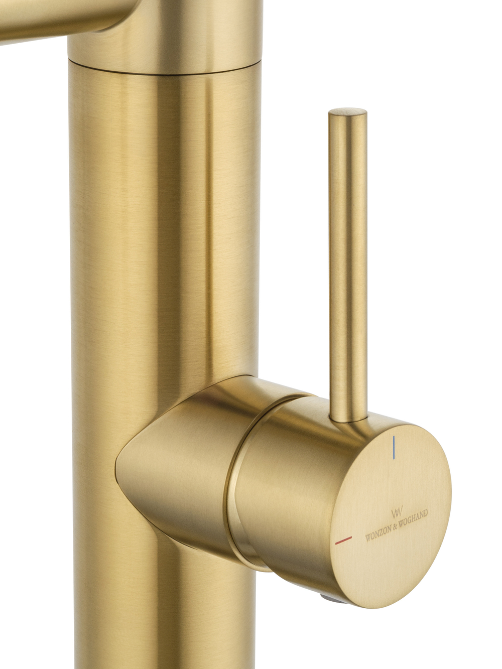 Смеситель для кухни с гибким изливом и подключением фильтра WONZON & WOGHAND, Брашированное золото (WW-88458007-BG)