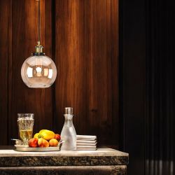 Подвесной светильник Loft Clear Glass Sphere Cloche Дымчатый