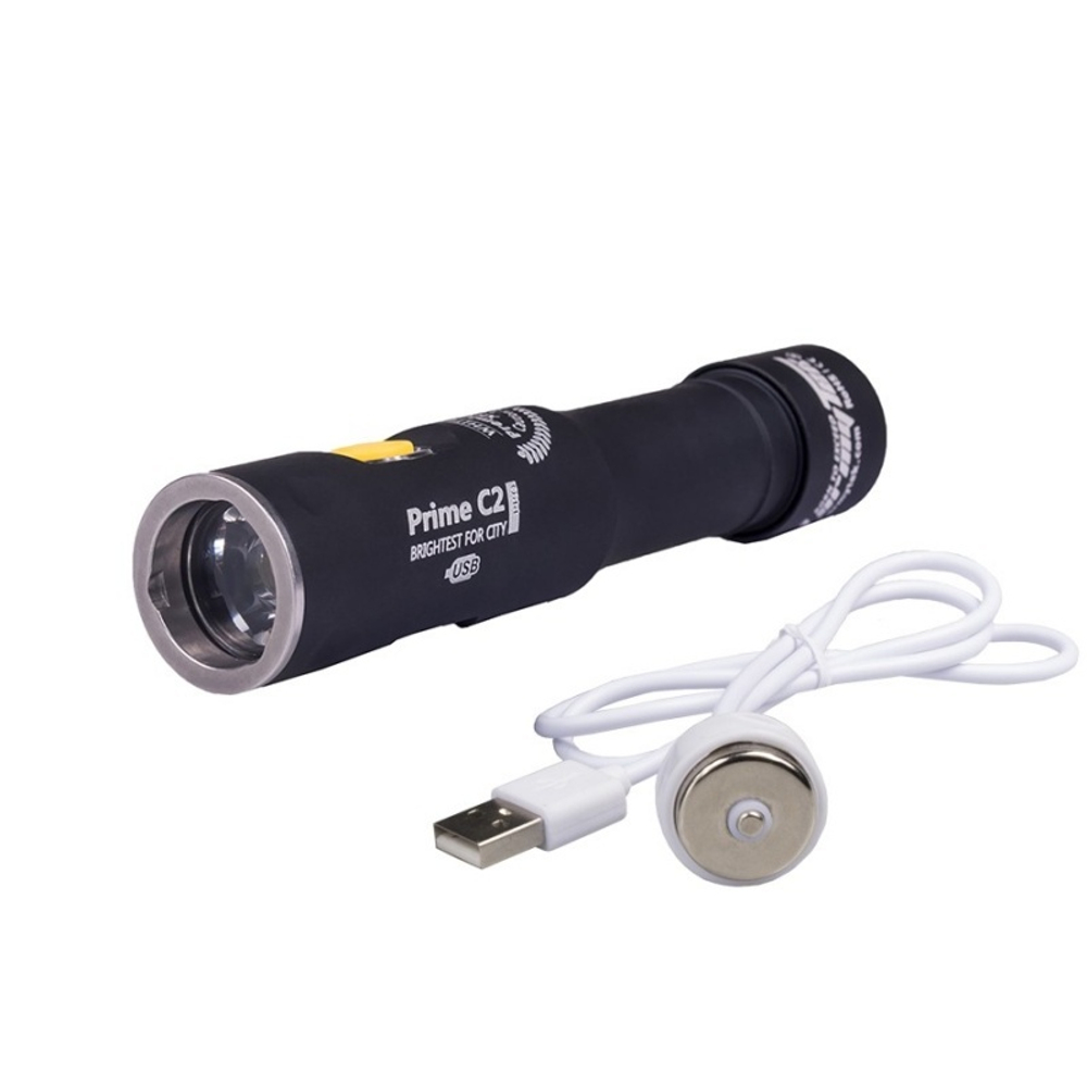 Фонарь EDC Armytek Prime C2 Pro Magnet USB XHP50.2, 2400 lm, белый, до 123м, 1x18650, IP68, 68г