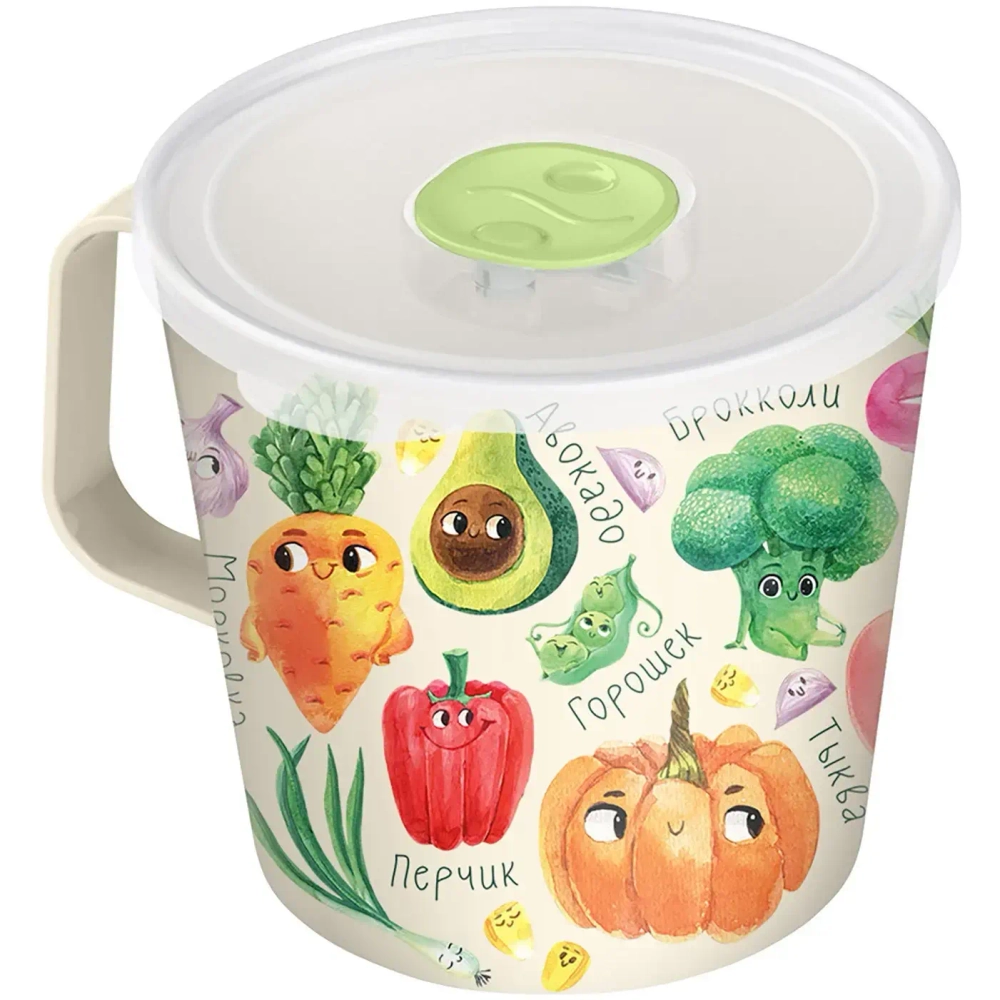 Контейнер-кружка 0,75л «IZI-GO» с крышкой светло-бежевый