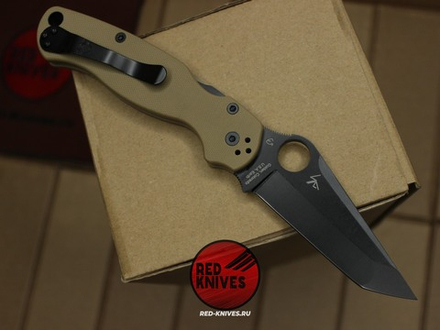 Нож Spyderco Paramilitary 2 Tanto G10 - темный песок рукоять, черный клинок RK/477