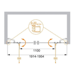 Душевая дверь Cezares Elena 200 ELENA-W-B-22-200-C-Cr профиль Хром стекло прозрачное