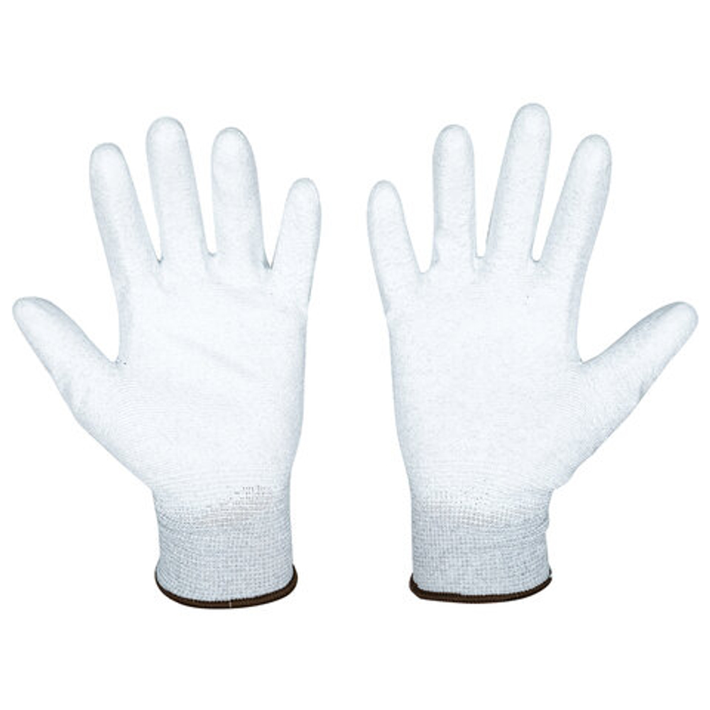 Перчатки антистатические SCAFFA "Antistat", карбоновая нить, полиуретановое покрытие, размер 9, L (большой), 00-00015299