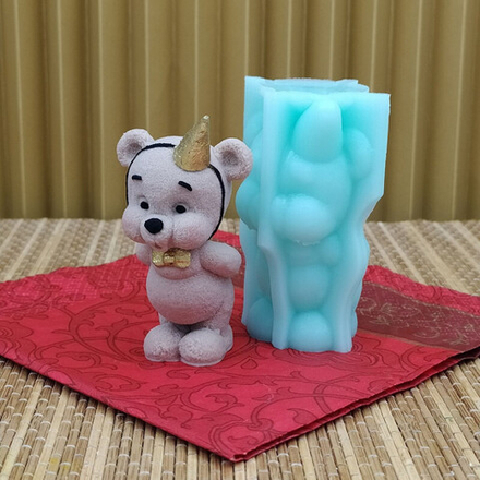 Молд силиконовый 3D "Мишутка задувает свечу" №1955