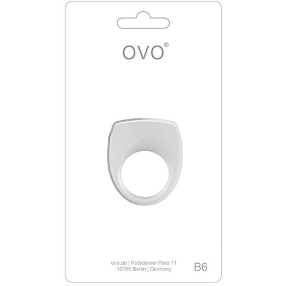 Эрекционное кольцо OVO B6 с вибрацией (Цвет: белый)