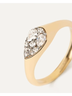 Кольцо женское PDPaola Vanilla серебро 925 пробы покрытое золотом 750 пробы AN01-A51