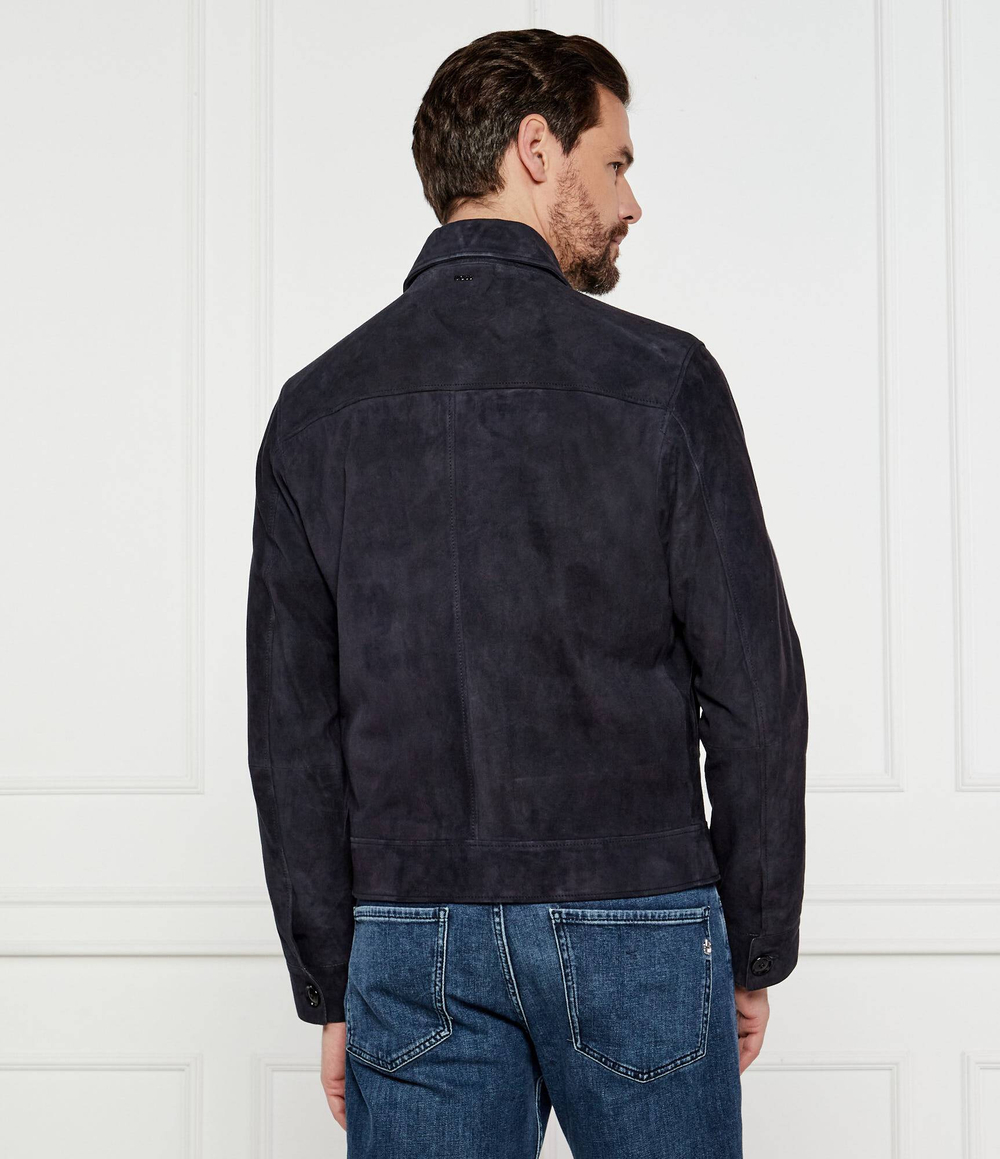 Кожаная куртка H-Malbano5 BOSS BLACK - темно-синий(50528014)