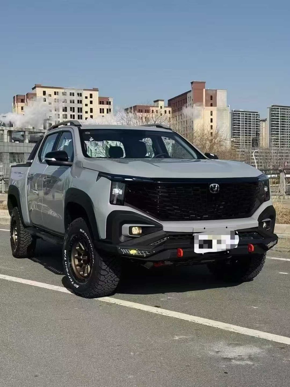 Силовой бампер с доп. фарами для Changan Hunter 2024+ Чанган Хантер стальной бампер защитный обвес