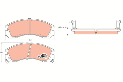TRW - GDB1126-TRW - Brake Pad Set, disc brake