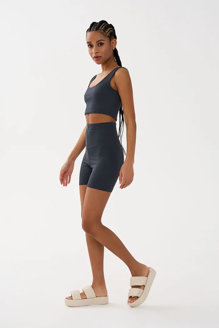 Велосипедки в рубчик графитового цвета