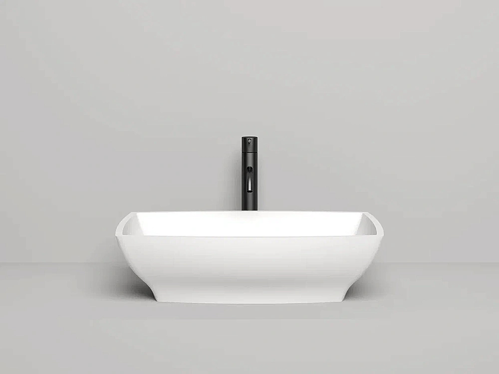 Раковина накладная Salini Gloria 04 1102204M 60 из искусственного камня S-Stone, белая матовая