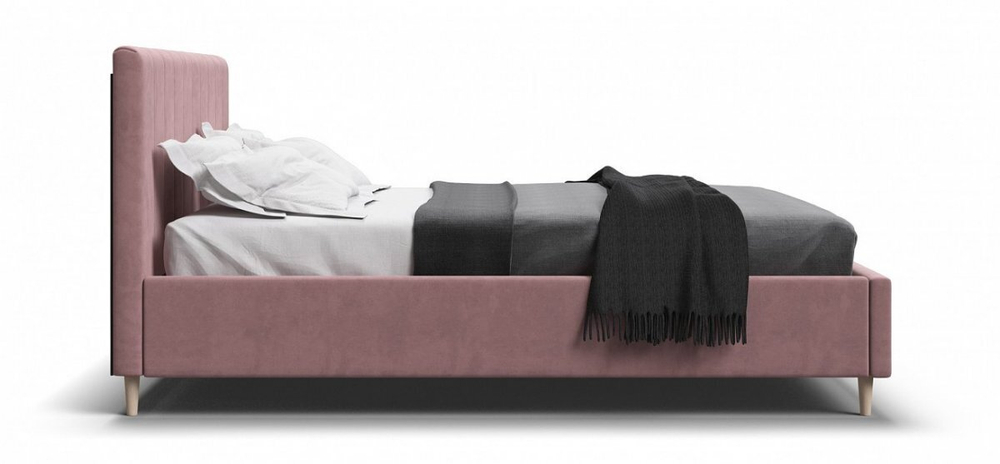 Кровать Сканди велюр монолит роуз(последний экземпляр)