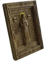 Икона Матроны Московской резная из массива дуба 14х20.4 см