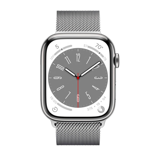 Умные часы Apple Watch Series 8 GPS + Cellular, 45mm, Stainless Steel Case with Silver Milanese Loop (Серебристый)